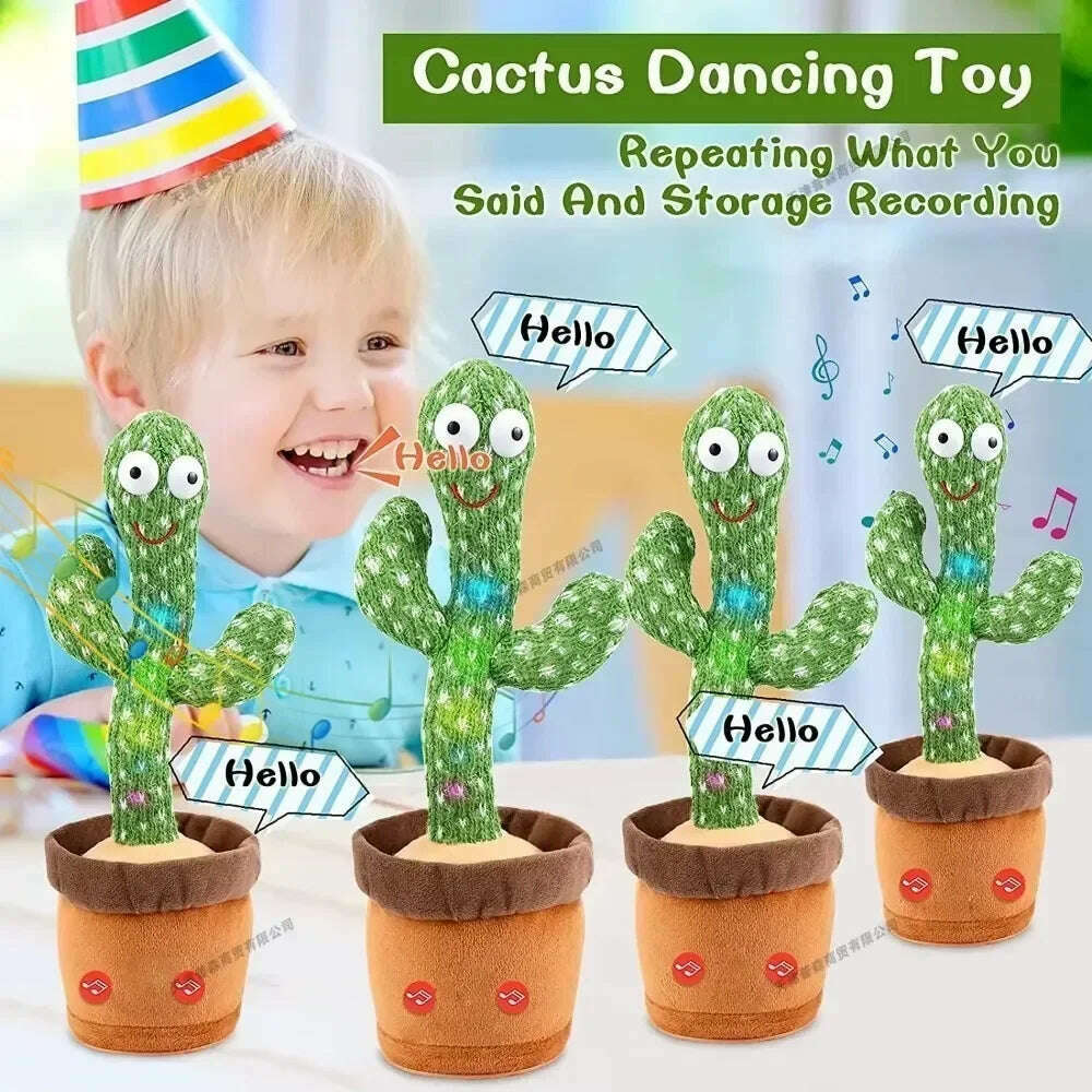 KIMLUD, Smart Electronic Plush Toy for Baby Singing Dancing Talking and Sound Recording Cactus Toys for Kids Xmas Gifts for Children, KIMLUD Womens Clothes