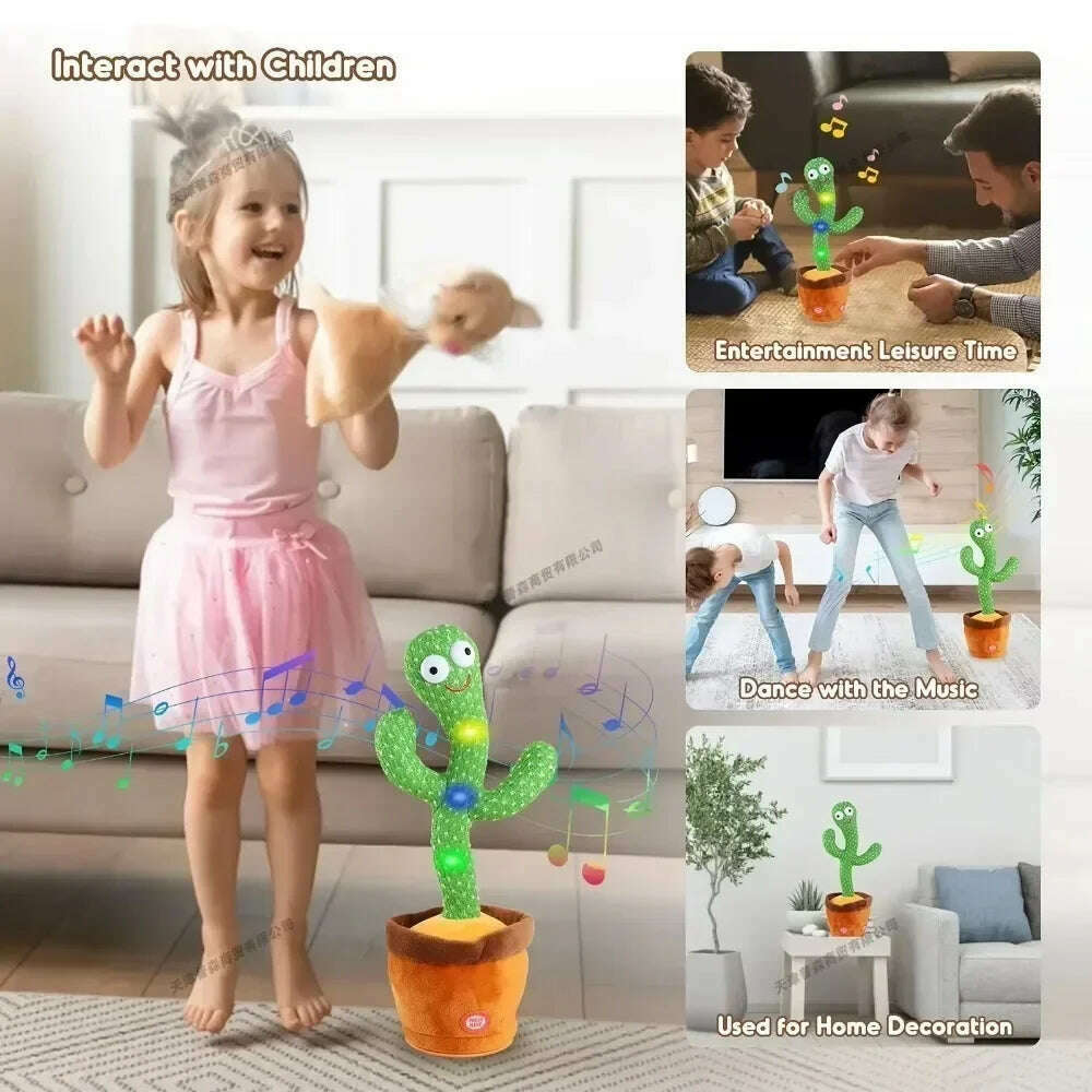 KIMLUD, Smart Electronic Plush Toy for Baby Singing Dancing Talking and Sound Recording Cactus Toys for Kids Xmas Gifts for Children, KIMLUD Womens Clothes