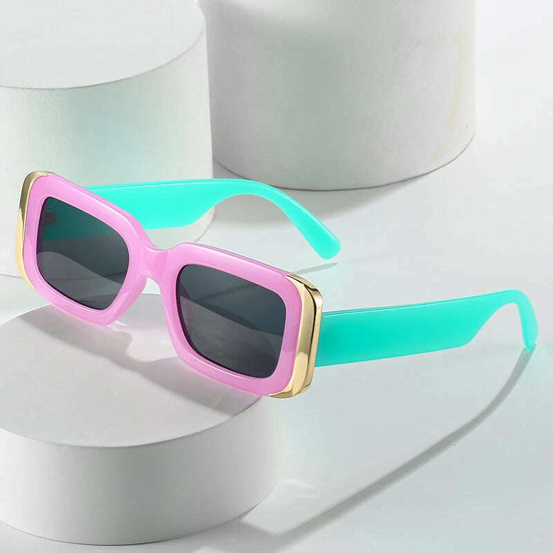 SO&amp;EI Ins Popular Fashion Square Sunglasses Women Retro Brand Designer Jelly Color Shades UV400 Men Gradient Sun Glasses - KIMLUD