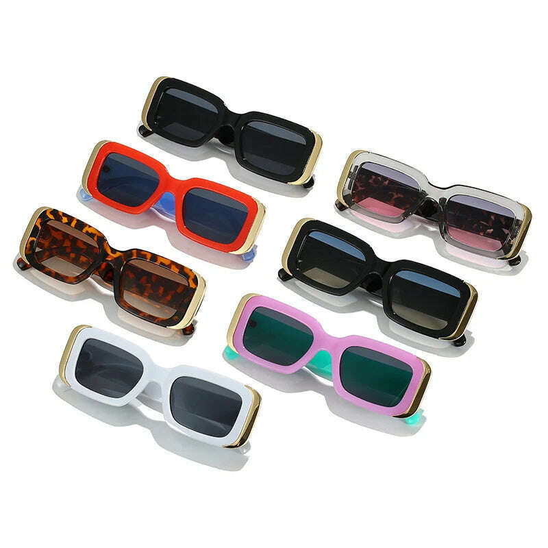 SO&amp;EI Ins Popular Fashion Square Sunglasses Women Retro Brand Designer Jelly Color Shades UV400 Men Gradient Sun Glasses - KIMLUD