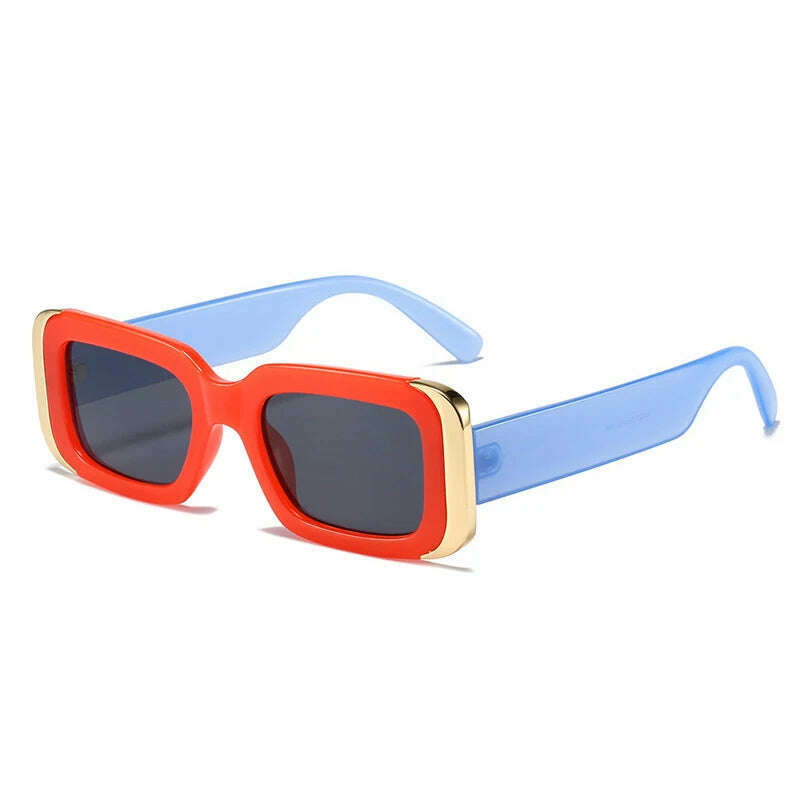 SO&amp;EI Ins Popular Fashion Square Sunglasses Women Retro Brand Designer Jelly Color Shades UV400 Men Gradient Sun Glasses - KIMLUD