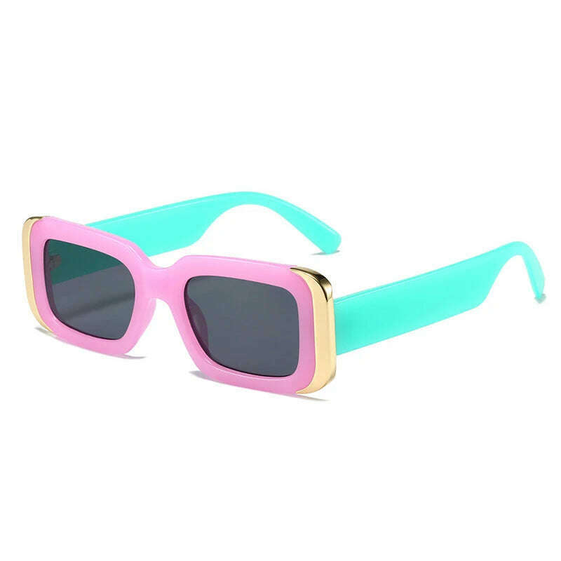 SO&amp;EI Ins Popular Fashion Square Sunglasses Women Retro Brand Designer Jelly Color Shades UV400 Men Gradient Sun Glasses - KIMLUD