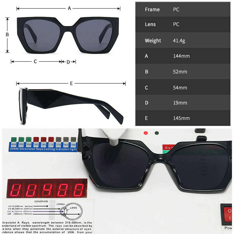 SO&amp;EI Retro Polygon Cat Eye Colorful Sunglasses Women Fashion Brand Designer Clear Gradient Shades UV400 Men Sun Glasses - KIMLUD