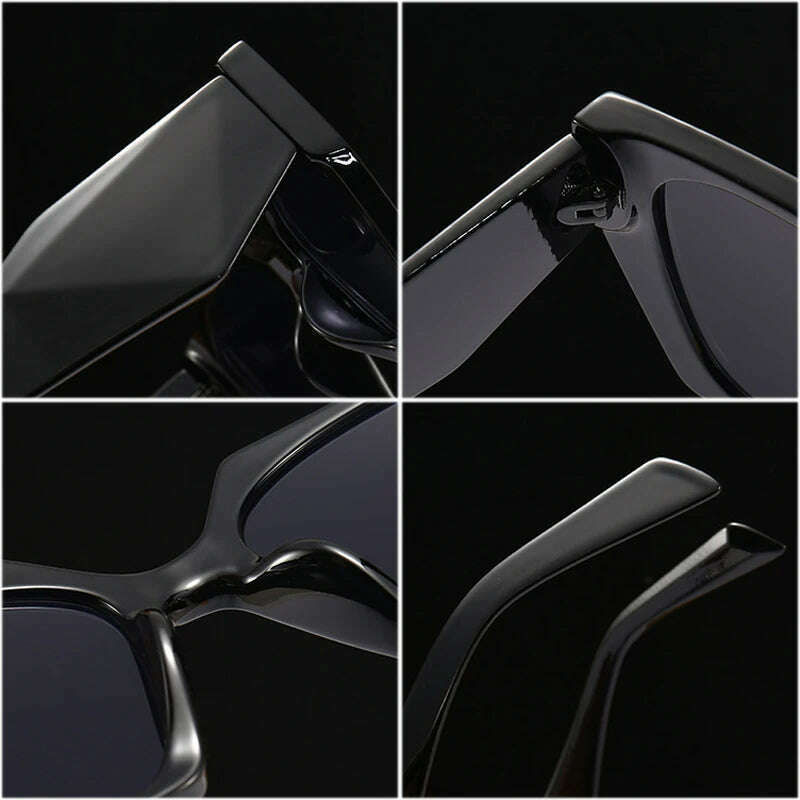 SO&amp;EI Retro Polygon Cat Eye Colorful Sunglasses Women Fashion Brand Designer Clear Gradient Shades UV400 Men Sun Glasses - KIMLUD