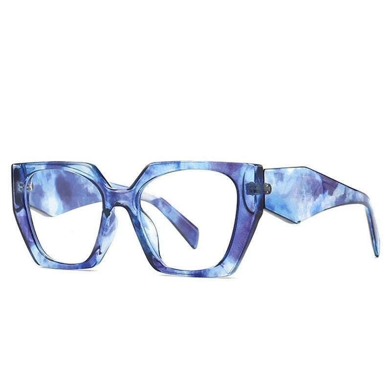 SO&amp;EI Retro Polygon Cat Eye Colorful Sunglasses Women Fashion Brand Designer Clear Gradient Shades UV400 Men Sun Glasses - KIMLUD