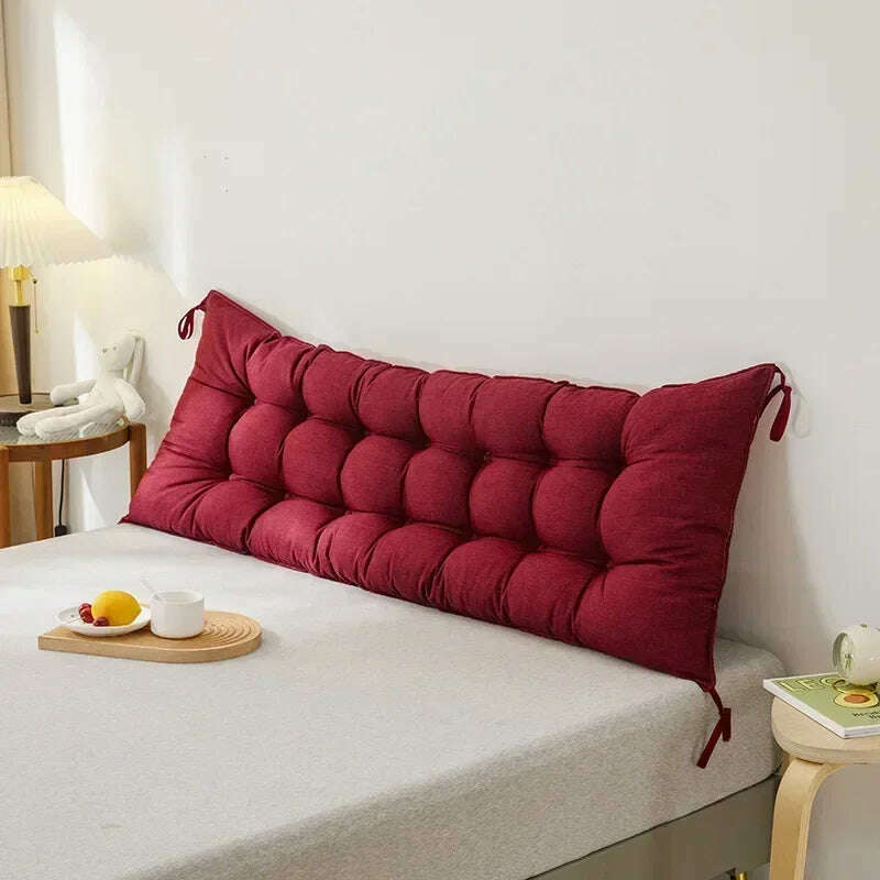 KIMLUD, Sofa Long Cushion Headboard Reading Pillows Bedside Thicken Cushion Large Backrest Lumbar Pillows Back Support Tatami Pillow, Waterproof  red / 120x50cm, KIMLUD APPAREL - Womens Clothes