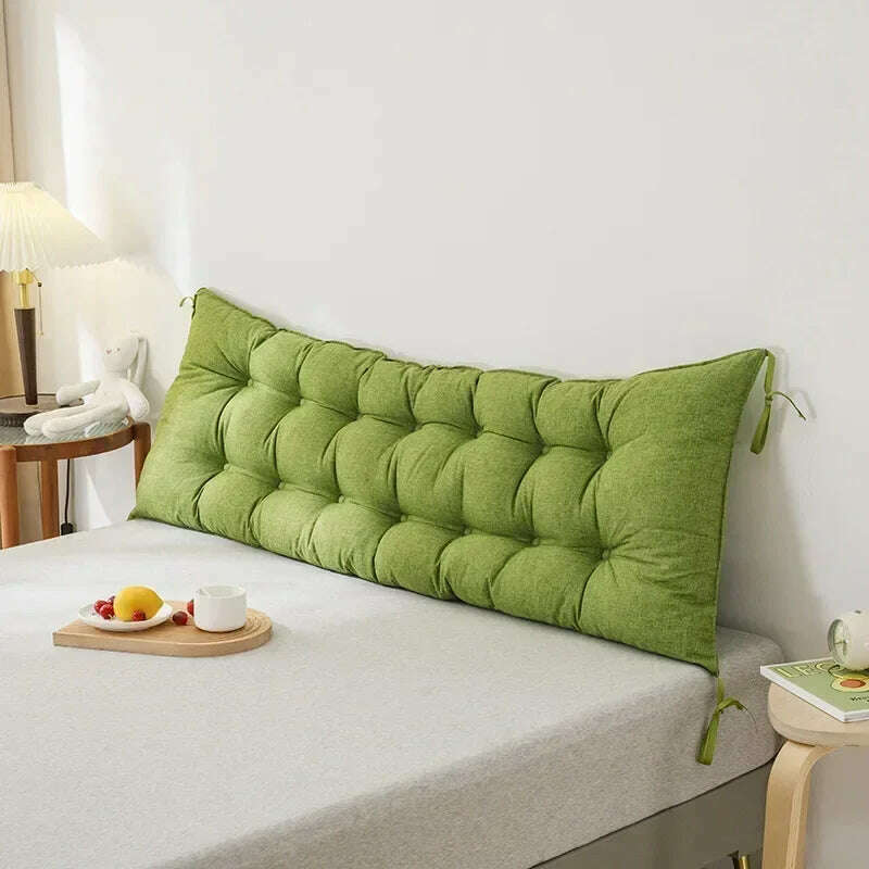 KIMLUD, Sofa Long Cushion Headboard Reading Pillows Bedside Thicken Cushion Large Backrest Lumbar Pillows Back Support Tatami Pillow, Waterproof  green / 120x50cm, KIMLUD APPAREL - Womens Clothes