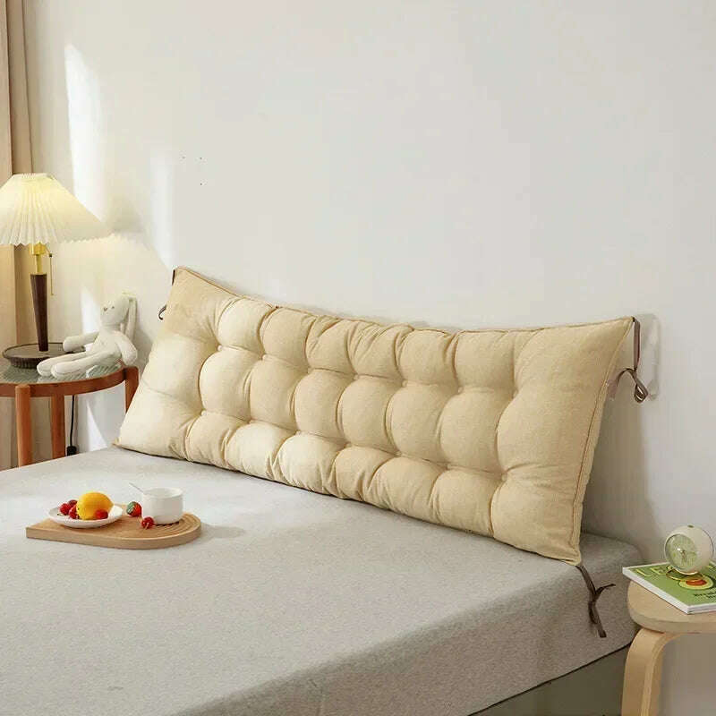 KIMLUD, Sofa Long Cushion Headboard Reading Pillows Bedside Thicken Cushion Large Backrest Lumbar Pillows Back Support Tatami Pillow, Waterproof  beige / 120x50cm, KIMLUD APPAREL - Womens Clothes