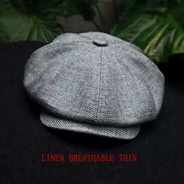 Spring Autumn Classic Herringbon Beret Tommy Shelby Hat Retro British Newsboy Cap Gatsby Octagonal Hats NZ295 - KIMLUD