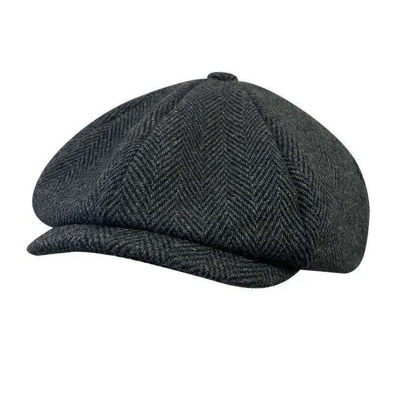 Spring Autumn Classic Herringbon Beret Tommy Shelby Hat Retro British Newsboy Cap Gatsby Octagonal Hats NZ295 - KIMLUD