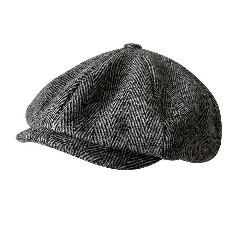 Spring Autumn Classic Herringbon Beret Tommy Shelby Hat Retro British Newsboy Cap Gatsby Octagonal Hats NZ295 - KIMLUD