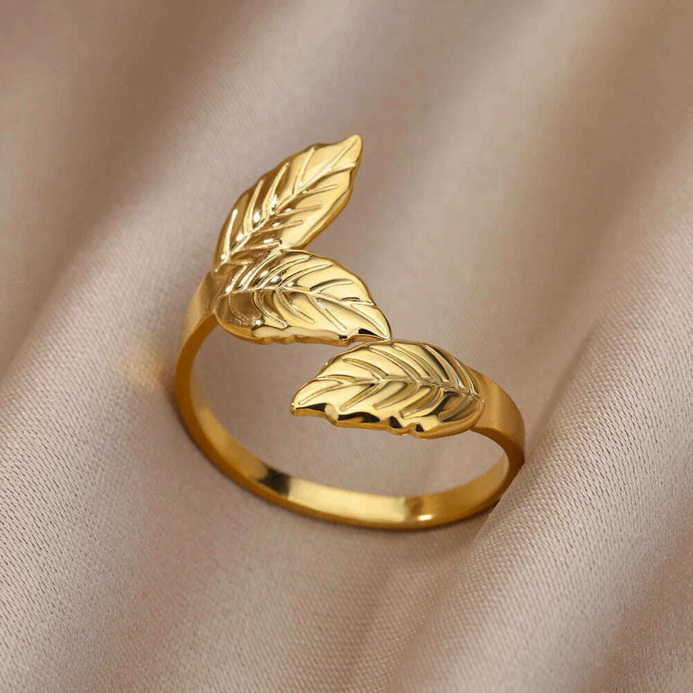 Stainless Steel Rings For Women Men Gold Color Hollow Wide Ring Female Male Engagement Wedding Party Finger Jewelry Gift Trend - KIMLUD