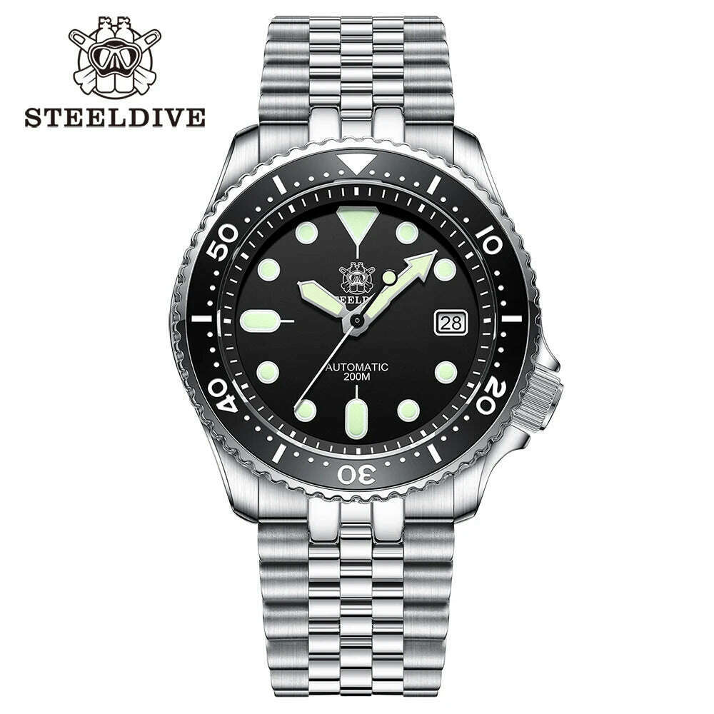 KIMLUD, STEELDIVE SD1996 Men's Dive Watch NH35 Automatic Mechanical Men's Watch Luminous Ceramic Bezel Diver watch men watches Sapphire, KIMLUD Womens Clothes