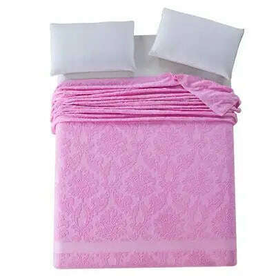 Summer Blankets For Beds 100% Cotton Solid Color Towel Blanket Twin Full Queen Size Bedspread Thread Blanket On The Bed - KIMLUD