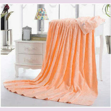 Summer Blankets For Beds 100% Cotton Solid Color Towel Blanket Twin Full Queen Size Bedspread Thread Blanket On The Bed - KIMLUD