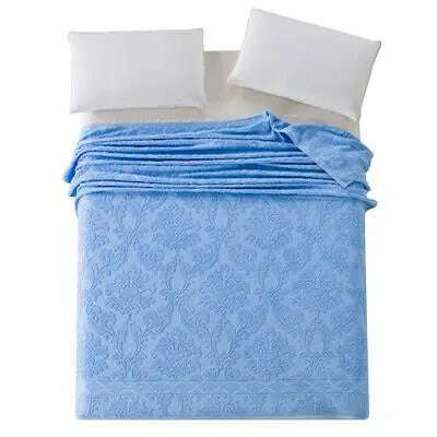 Summer Blankets For Beds 100% Cotton Solid Color Towel Blanket Twin Full Queen Size Bedspread Thread Blanket On The Bed - KIMLUD