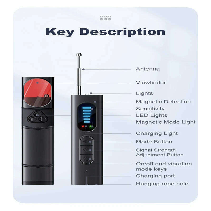KIMLUD, T15 new anti-monitoring positioning GPS intelligent wireless signal detector hotel camera infrared detector, KIMLUD Womens Clothes