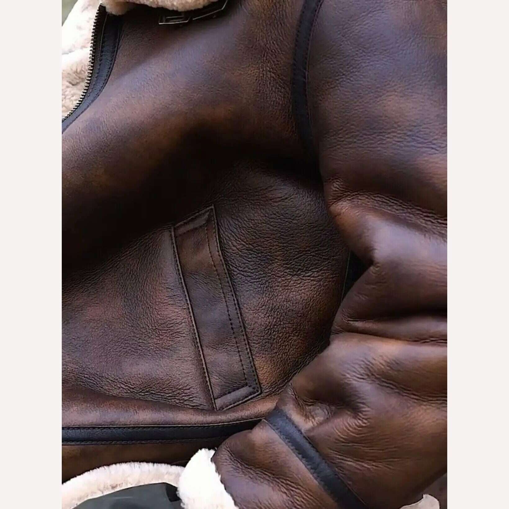 Vintage 2024 New Winter Fashion Men's Genuine Leather Coat Male Pilot Biker Jacket Thick Warm Wool Liner Brown Oversize 62 64 66 - KIMLUD