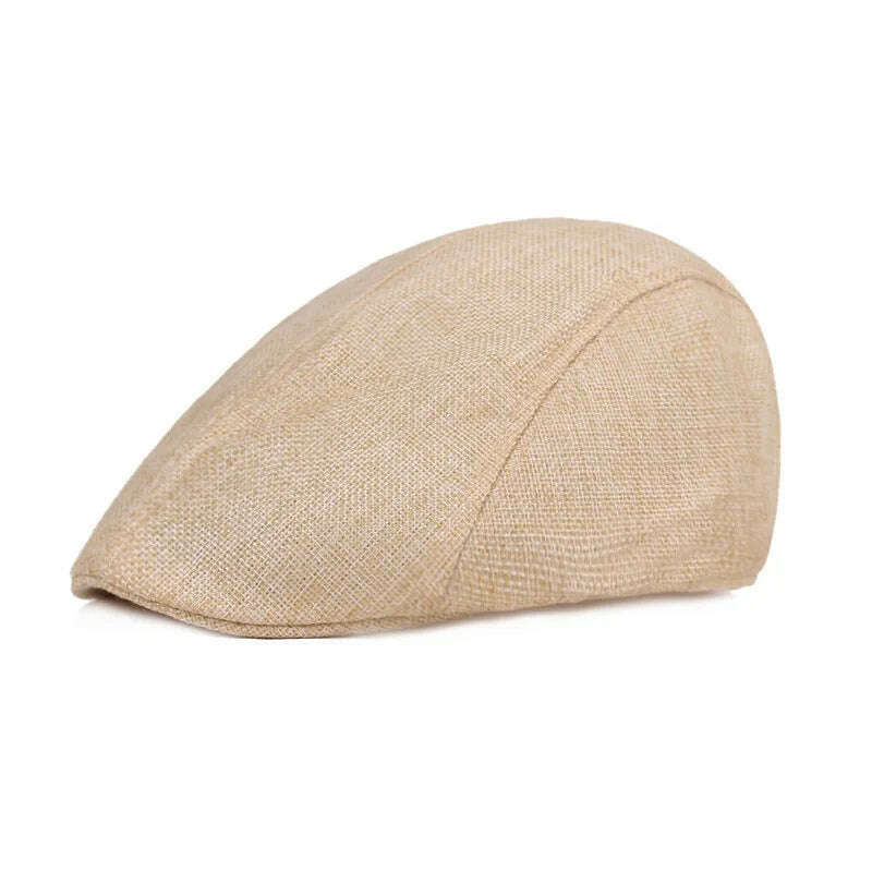 Vintage Newsboy Caps Men Women Berets Hat Classic Plaid Stripe Beret Winter Cotton Flat Cap British Painter Hats Herringbone Hat - KIMLUD