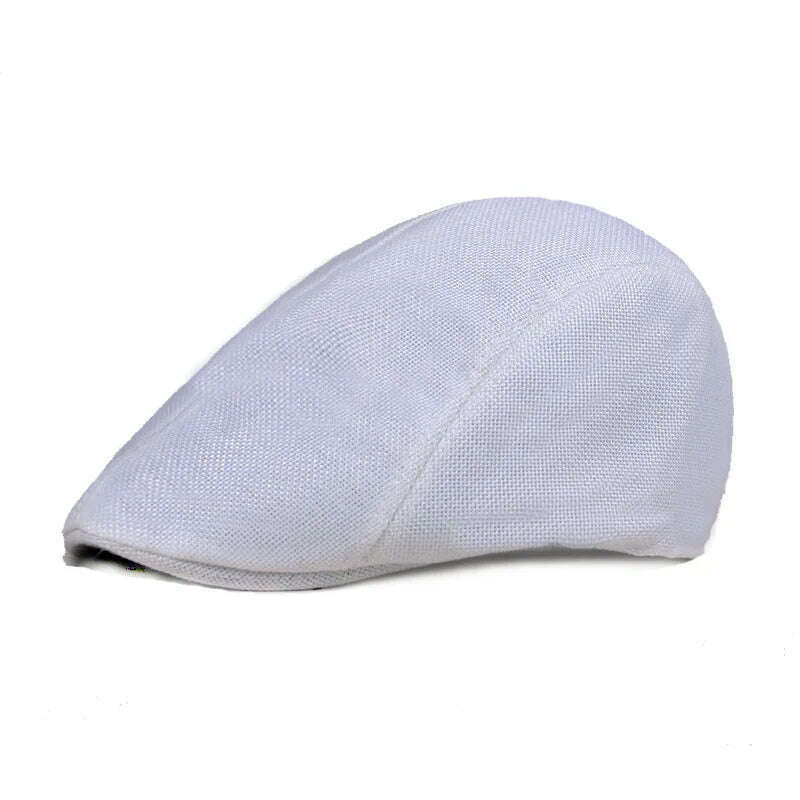 Vintage Newsboy Caps Men Women Berets Hat Classic Plaid Stripe Beret Winter Cotton Flat Cap British Painter Hats Herringbone Hat - KIMLUD