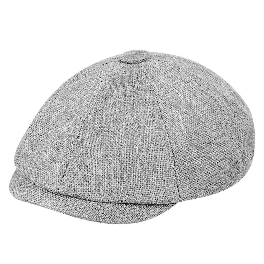 Vintage Newsboy Caps Men Women Berets Hat Classic Plaid Stripe Beret Winter Cotton Flat Cap British Painter Hats Herringbone Hat - KIMLUD