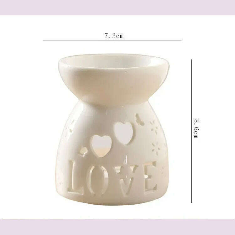 Wax Melt Essential Oil Burner, Ceramic Aroma Burners Diffuser Holder Aromatherapy Tarts Assorted Wax Scented Candle Warmer - KIMLUD