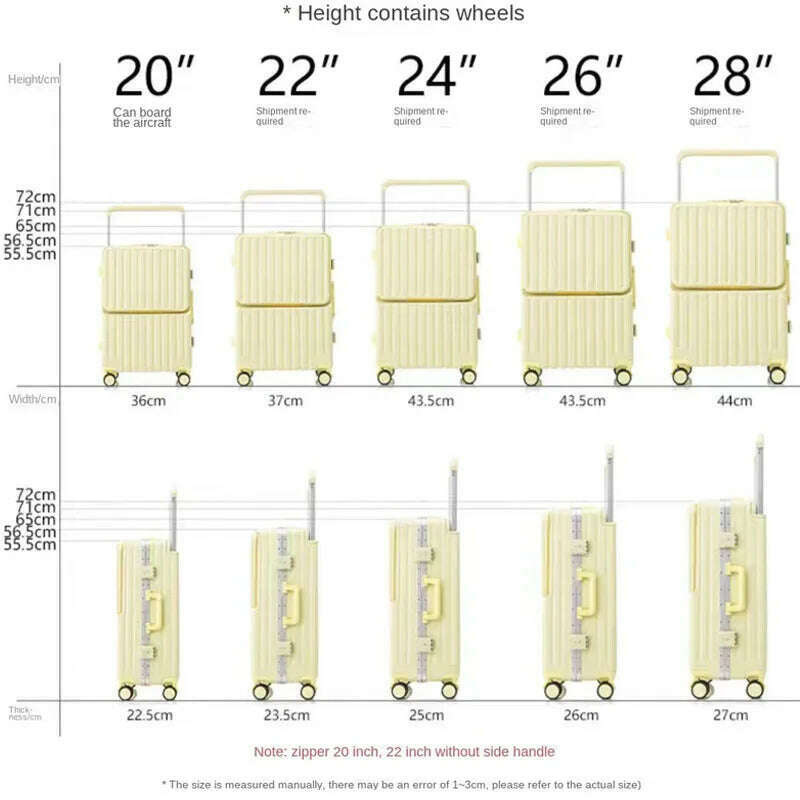 KIMLUD, Wide Handle Front Opening Luggage 20" Suitcase Laptop Bag Multifunction Password Trolley Case Carrier 28-inch Large Capacity, KIMLUD Womens Clothes