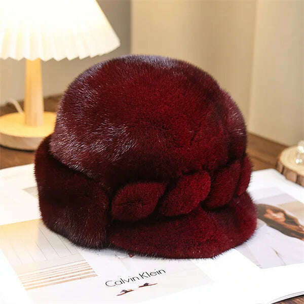 Winter Hat Women Russian Mink Fur Hat Women Outdoor Winter Hat Earmuff Ski Cap Winter Hat Woman Keep Warm Ladies Fur Hat - KIMLUD