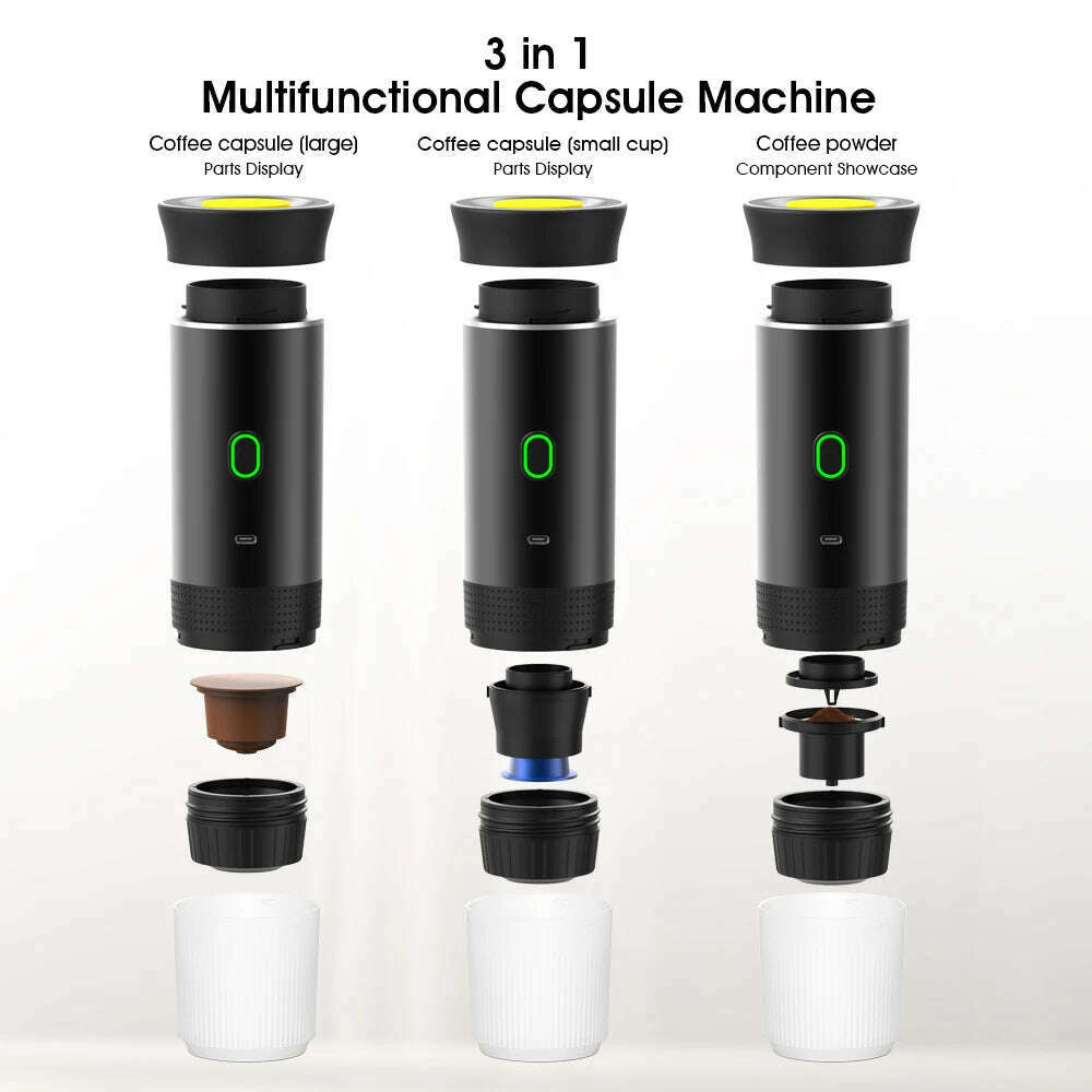 KIMLUD, Wireless Electric Portable Espresso Coffee Machine for Car & Home Camping Coffee Maker 3-in-1 Capsule Powder Travel Coffee Maker, KIMLUD Womens Clothes