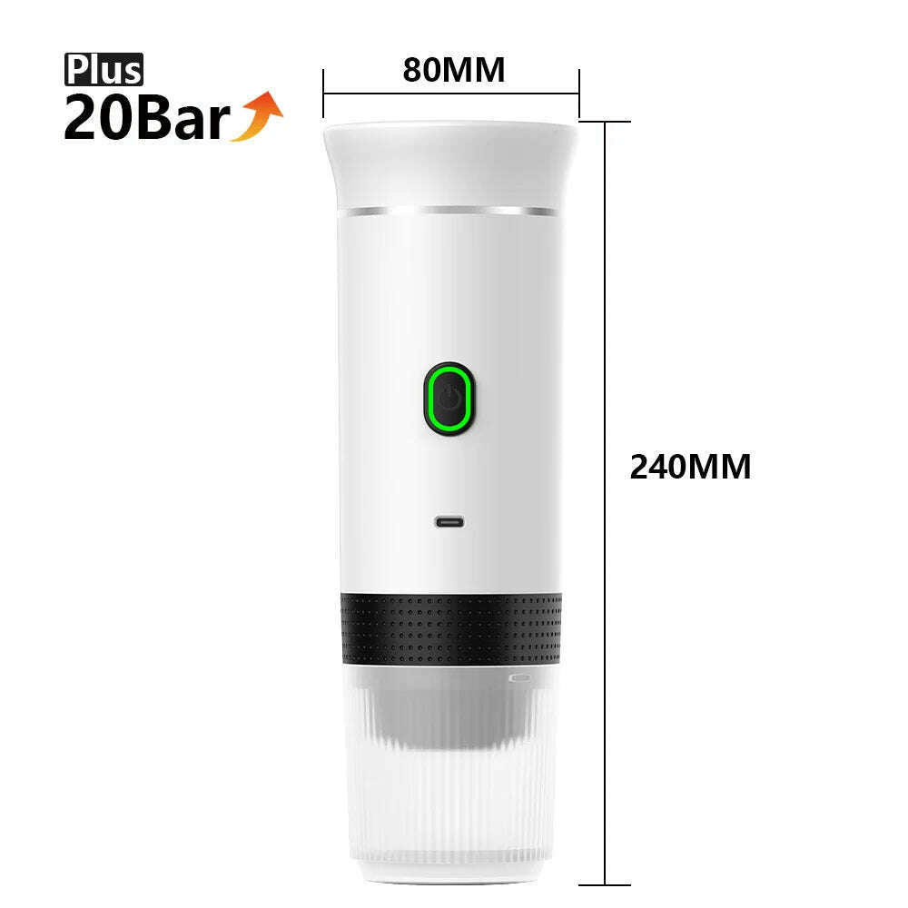 KIMLUD, Wireless Electric Portable Espresso Coffee Machine for Car & Home Camping Coffee Maker 3-in-1 Capsule Powder Travel Coffee Maker, white, KIMLUD APPAREL - Womens Clothes