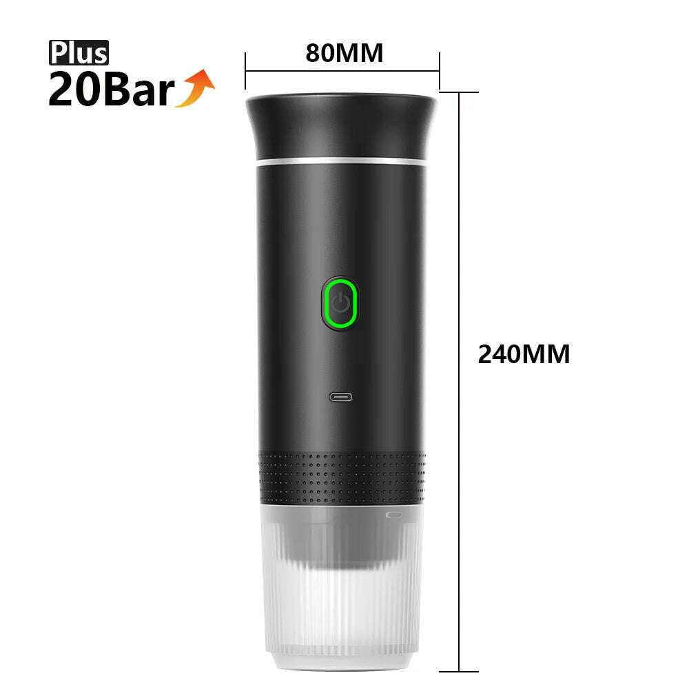 KIMLUD, Wireless Electric Portable Espresso Coffee Machine for Car & Home Camping Coffee Maker 3-in-1 Capsule Powder Travel Coffee Maker, black, KIMLUD APPAREL - Womens Clothes