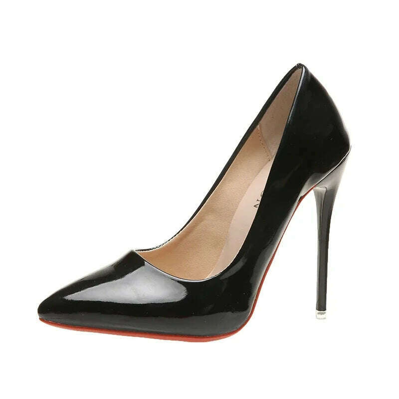 Women Shoes Red High Heels Sexy Pointed Toe 12cm Pumps Wedding Dress Shoes Nude Black Color Red Rubber Bottom High Heels - KIMLUD