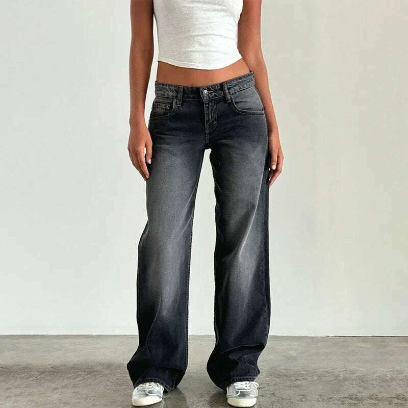 KIMLUD, Women Y2K Wide Leg Denim Pants Baggy Low Waist Boyfriend Jeans Casual Vintage Loose Fit Jeans Trousers Cyber Grunge Streetwear, KIMLUD Womens Clothes