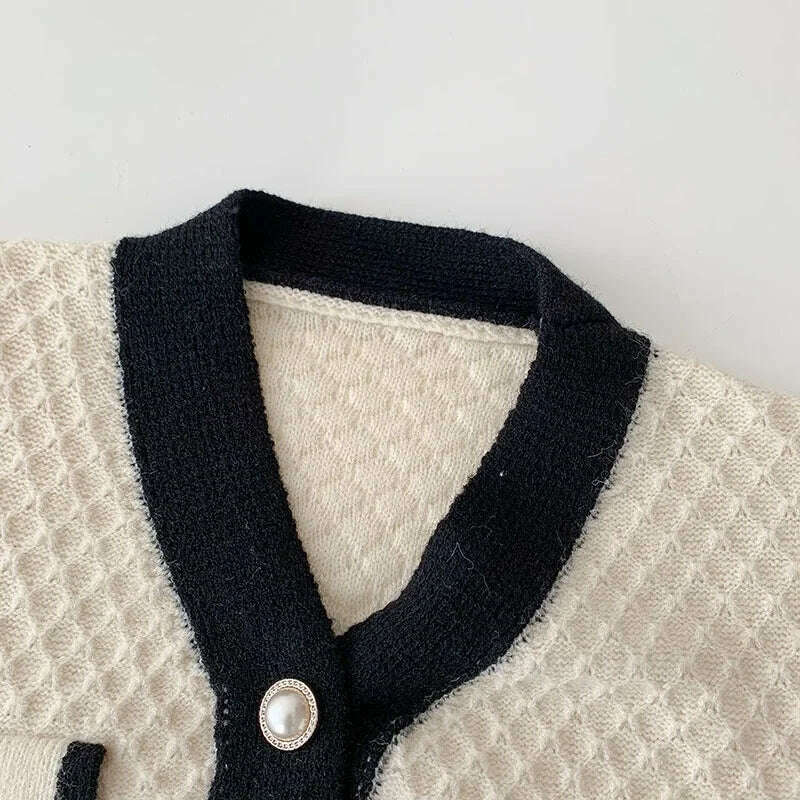Women's Korean Fashion New Korean Loose Long-sleeved Knit Sweater Cardigans Outwear Coat - KIMLUD