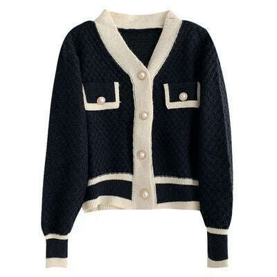 Women's Korean Fashion New Korean Loose Long-sleeved Knit Sweater Cardigans Outwear Coat - KIMLUD