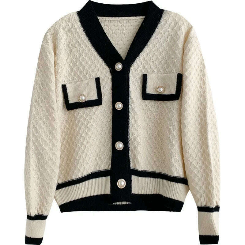 Women's Korean Fashion New Korean Loose Long-sleeved Knit Sweater Cardigans Outwear Coat - KIMLUD