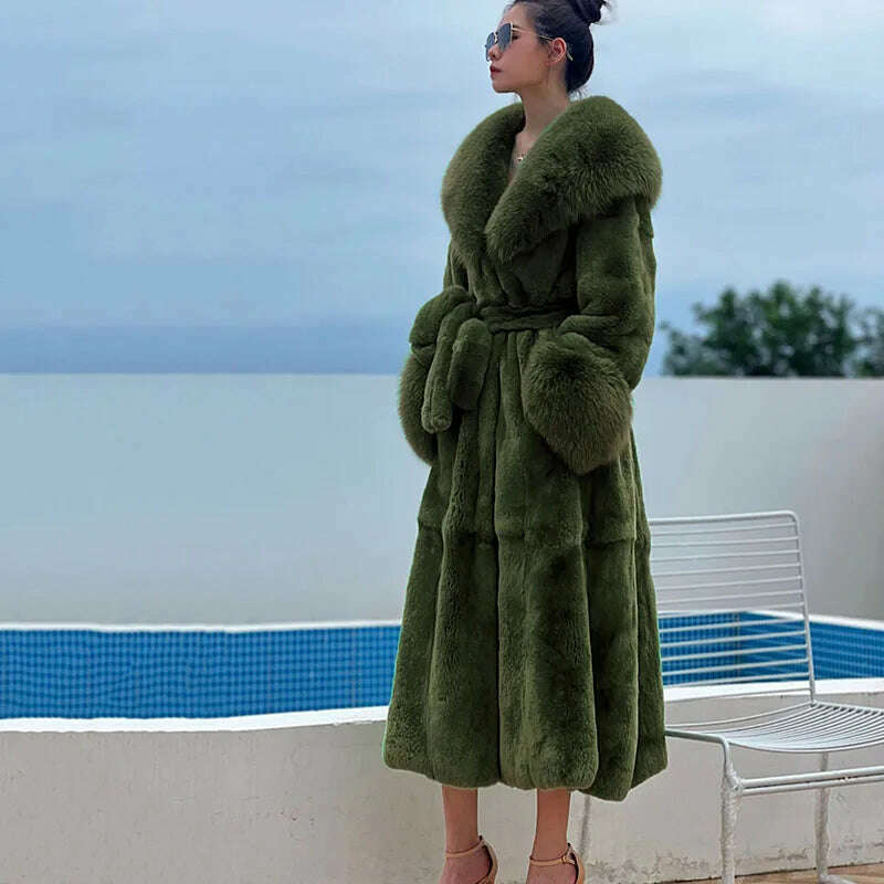 Women's Parker Winter Fur Warm Large Size Solid Color Fur & Faux Fur Women New Casual Long Sleeve Temperament Women Fur coat Y72 - KIMLUD