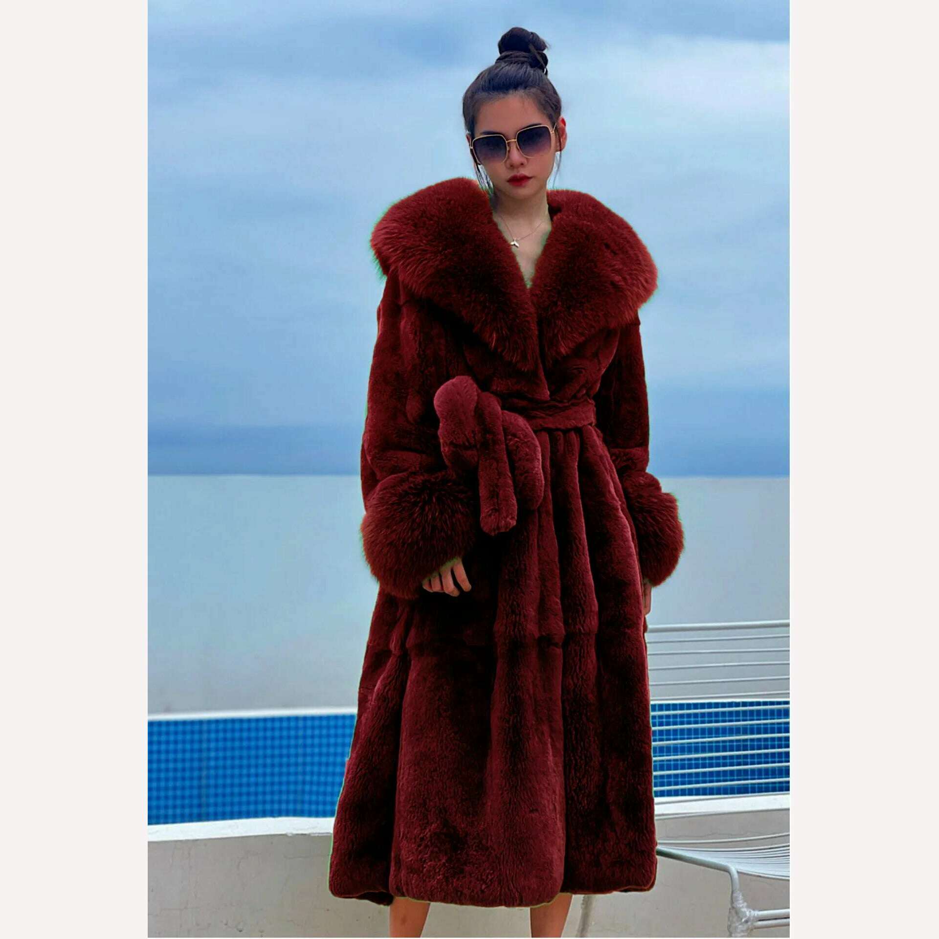 Women's Parker Winter Fur Warm Large Size Solid Color Fur & Faux Fur Women New Casual Long Sleeve Temperament Women Fur coat Y72 - KIMLUD