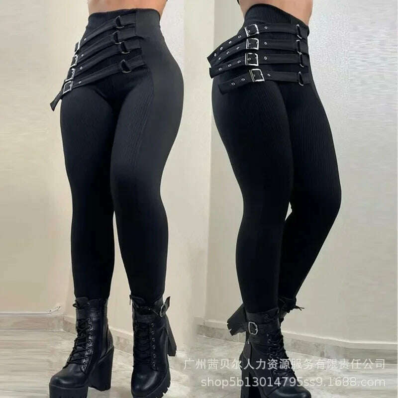 KIMLUD, Womens Trousers 2023 New Black High Waist Slim Fit Pants for Women, KIMLUD Womens Clothes