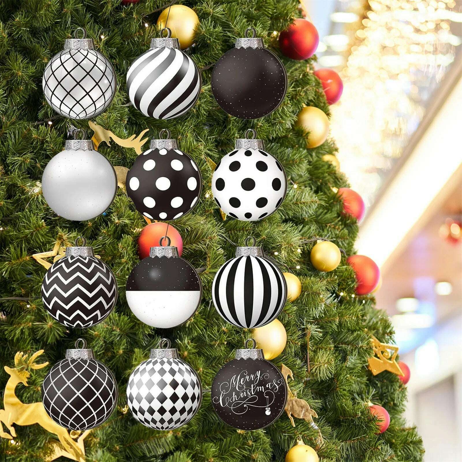 Wooden Dwarf Christmas Tree Ornaments Set Wood Christmas Tree Hanging Ornaments Kits Home Decor Party Holiday Wooden Ornaments - KIMLUD