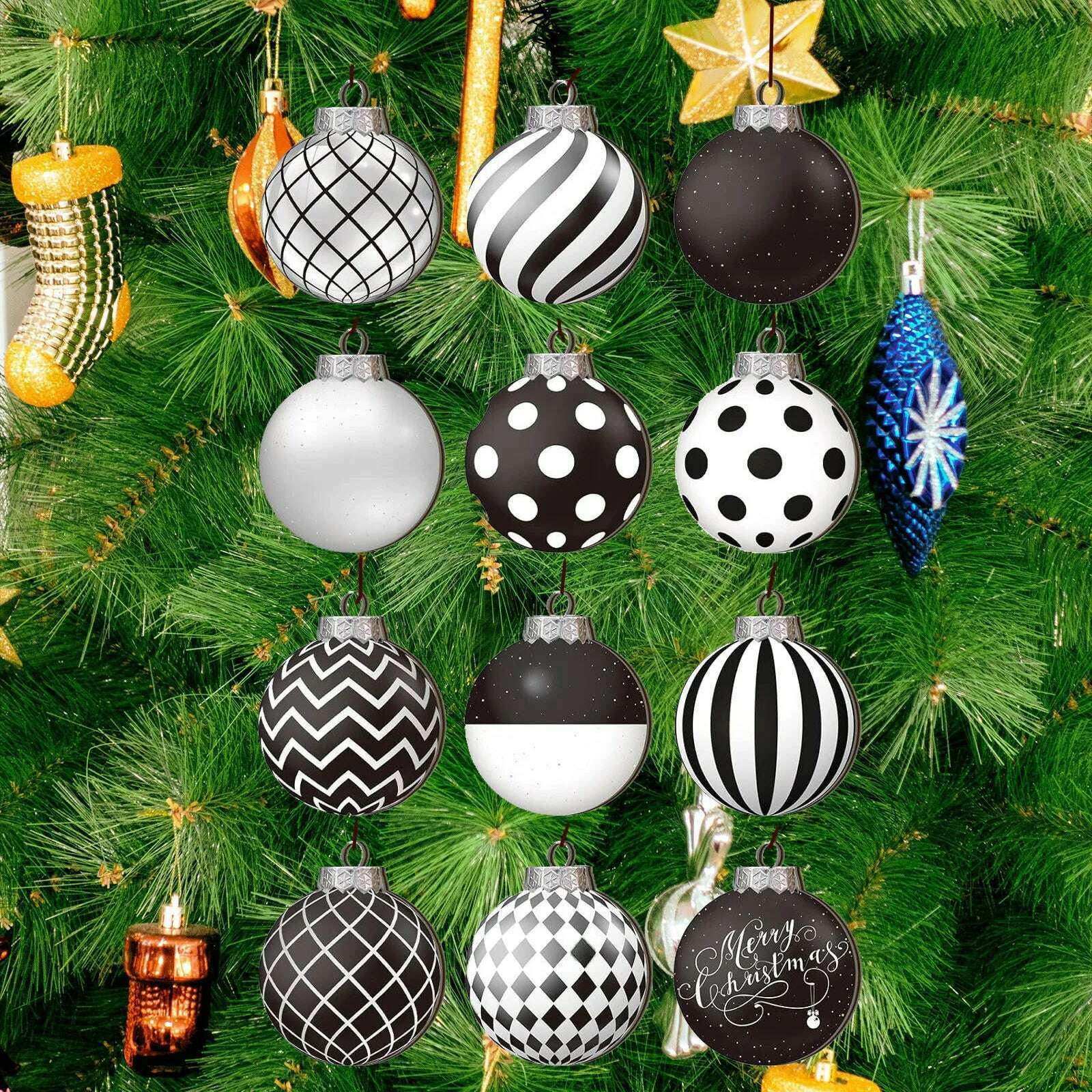 Wooden Dwarf Christmas Tree Ornaments Set Wood Christmas Tree Hanging Ornaments Kits Home Decor Party Holiday Wooden Ornaments - KIMLUD