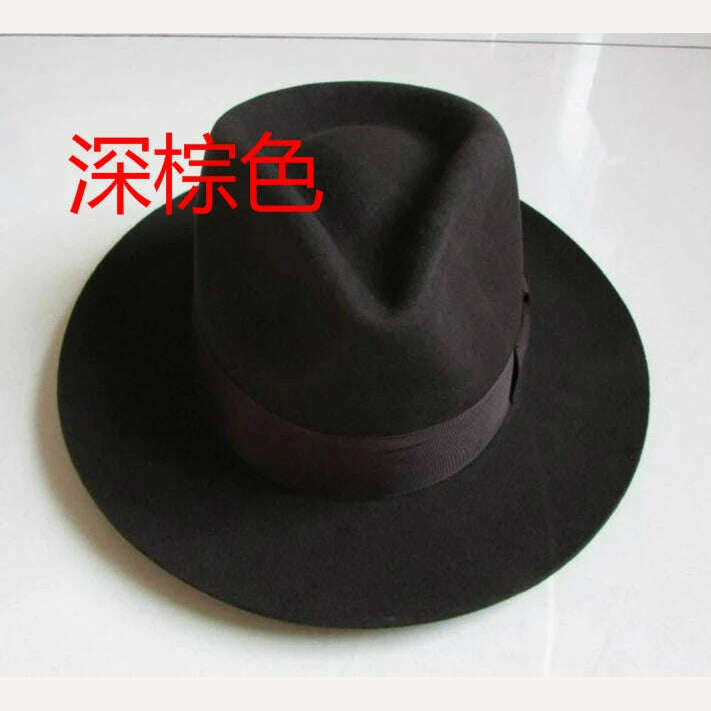 Wool Fedora Hat Unisex Felt Fedoras Hats Adult Fashion Trilby Hats Popular Headwear Wool Fedora Trilby Hats Man&#39;s Cap B-8130 - KIMLUD