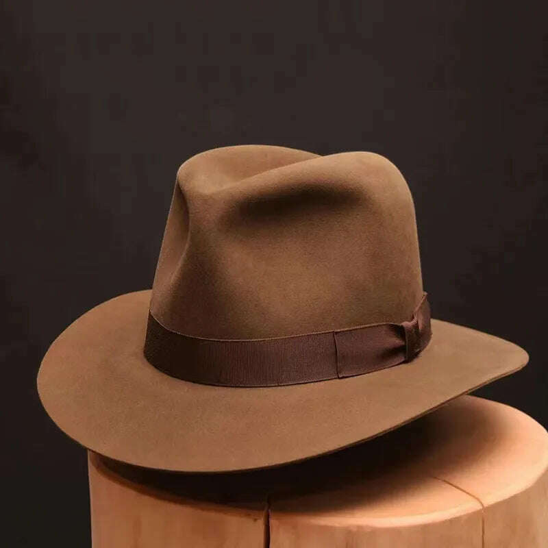 Wool Fedora Hat Vintage Soft Felt Hats Men Trilby Hats Popular Headwear Man's Cap Retro Fedora Hat Women NZ354 - KIMLUD