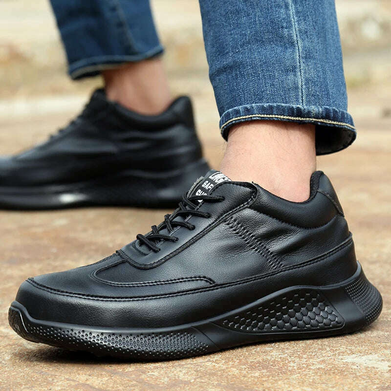 Work Safety Shoes Men Lightweight Breathable Soft Comfortable Indestructible Steel Toe Stab-Resistant Wearable Security Boots - KIMLUD