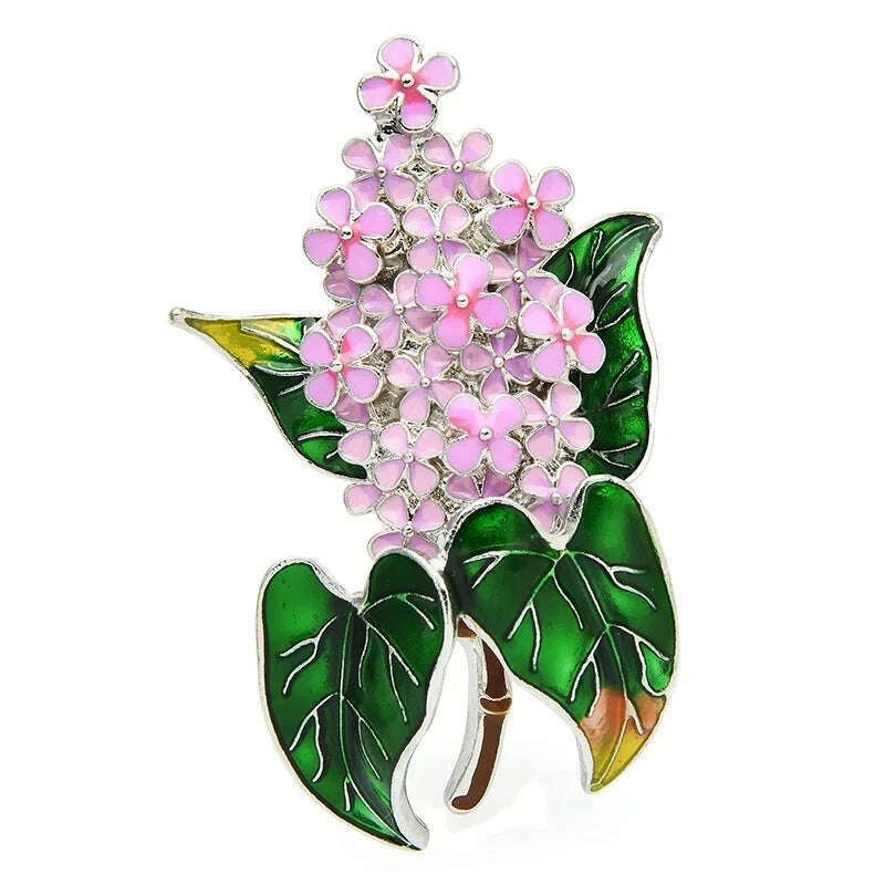 Wuli&baby Enamel Lilac Flower Brooches Beauty Spring 4-color Clove Flower Party Office Brooch Pins Gifts - KIMLUD