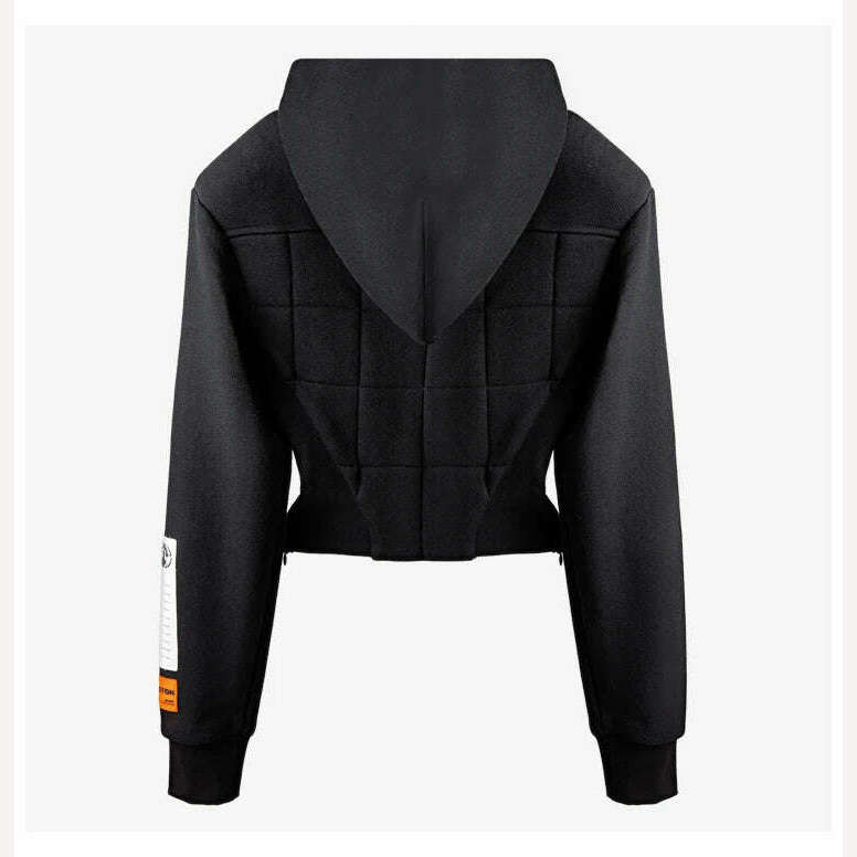 Yuerwang Women Hoodies Sweatshirt Patchwork Y2k Cropped Hoodies Crop Top Vintage Casual Short Women Sweatshirt 2022 Pullover - KIMLUD