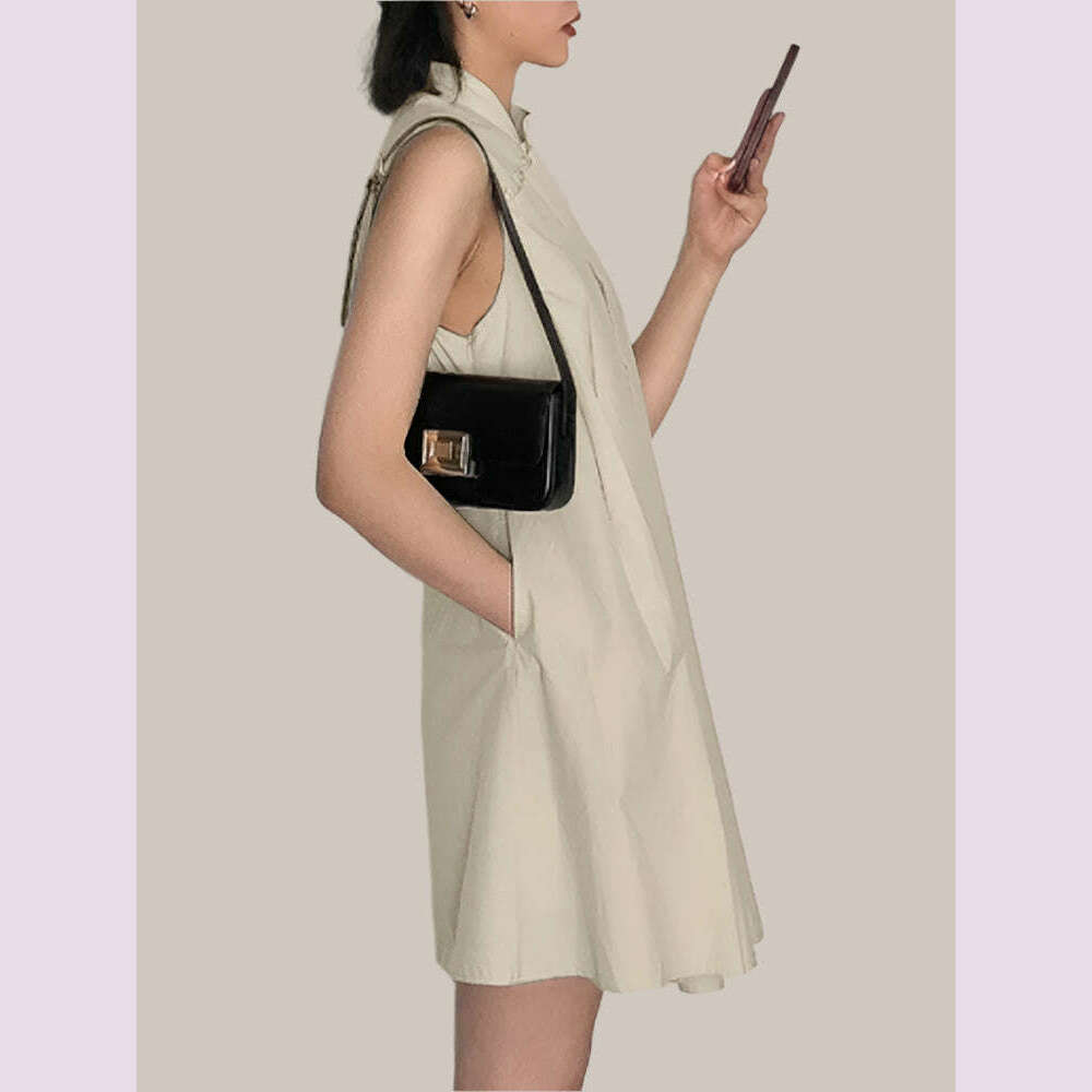 ZANZEA Elegant Sleeveless A-line Vestidos 2024 New Chinese Dress Women Pleating Party Dress Vintage Fashion Mandarin Collar Robe - KIMLUD