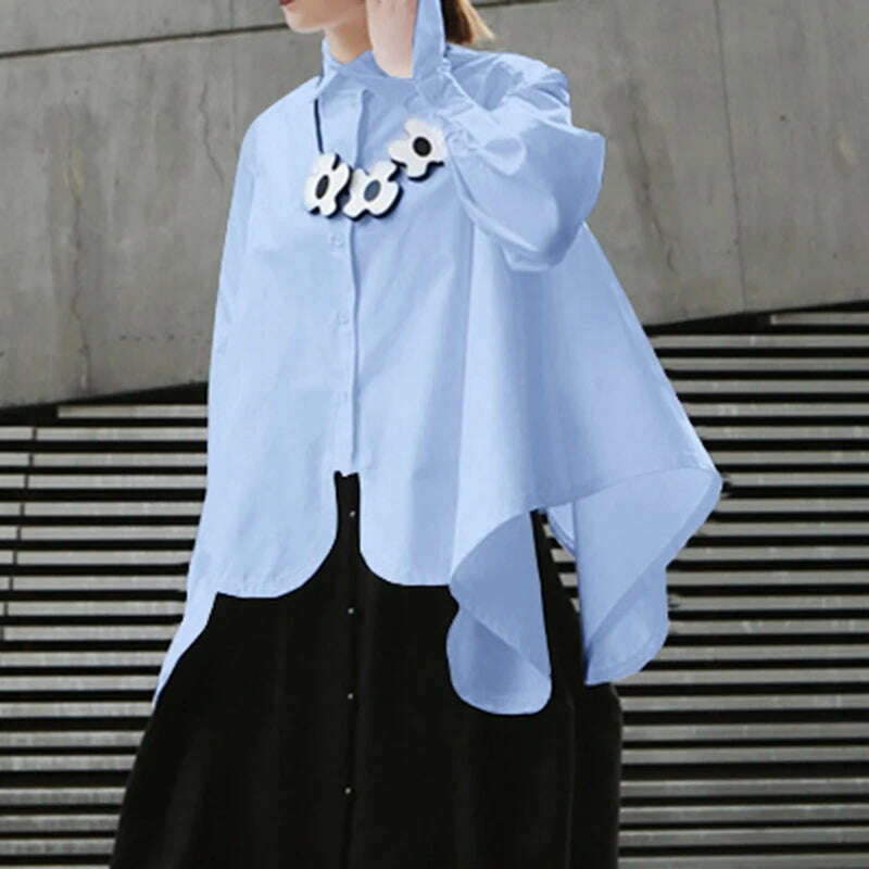 ZANZEA Women Asymmetrical Blouse Autumn Spring Fashion Shirt Long Sleeve Blusas Female Casual Work Holiday Tops Buttons Chemise - KIMLUD